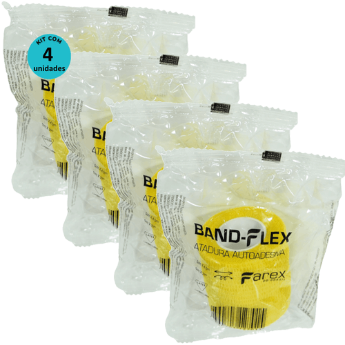 Atadura 5cm Amarela Band-Flex Autoadesiva Para Animais Farex Kit Com 4 Atadura 5cm Amarela Band-Flex Autoadesiva Para Animais Farex Kit Com 4